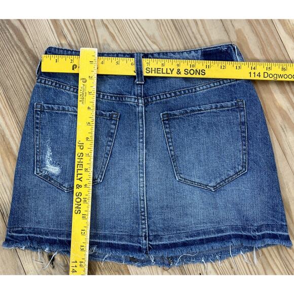 Rewash Women's Denim Skirt Ripped Distressed Cut-Off Raw Hem Cotton Sz. 2/25 - Picture 5 of 5